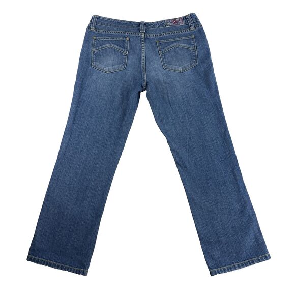 Tommy Hilfiger Womens 10 Floral Lined Jeans Loose Fit Straight Y2K Retro Denim - Picture 3 of 16